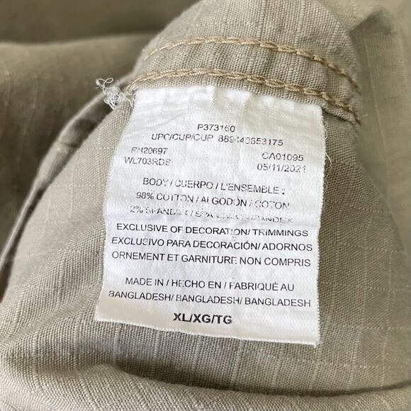 Dickies Mens Size XL Tan Khaki Button Up Ripstop Shirt Utility Workwear Casual - Picture 6 of 9